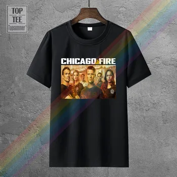  Novo Chicago Fire Tv Show Moških Black T-Shirt Velikost Kul Priložnostne Ponos Majica S Kratkimi Rokavi Moški Unisex Modna Tshirt