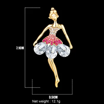  WEVENI Nosorogovo Baletni Plesalec Dekle Broška Za Ženske Broške Pin Šal Ovratnikom Dekoracijo Nov Modni Nakit Darilo Dodatki