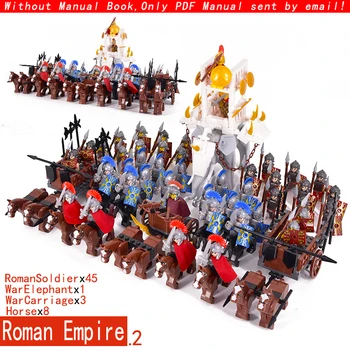  Srednja Starost Rimskega Imperija Poveljnik Vojne Konj, Slon, Srednjeveški Vitezi Skupine Grad Živali številke stavbe, bloki, opeke Igrače