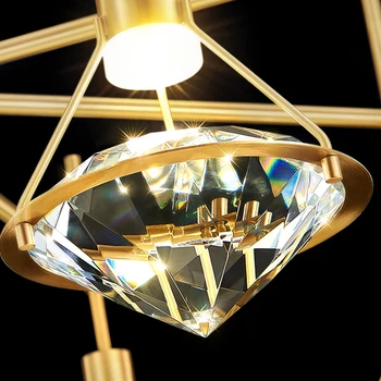  V novi, moderni diamond kristalni rov razsvetljavo spalnica ozadja led stenska svetilka visoke kakovosti baker visi luç za steno