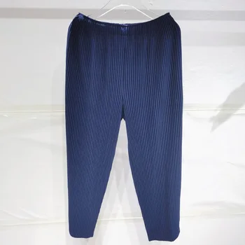  Changpleat 2021 jeseni žensk debele devet-točka hlače Miyak krat velikosti visoko elastičnost priložnostne svoboden harem hlače sweatpants