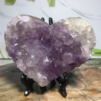  Naravni Kamen Vijolični Ametist Geode Crystal Grozdov Quartz Srce Reiki Healing Druzy Gem Mineralnih Handcraft Dekoracijo Zbirka
