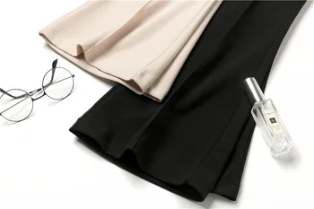  Elegantna Moda Urad bell dnu hlače za ženske Letnik Visoke Pas Ženski suh sežgati hlače ins BFA312