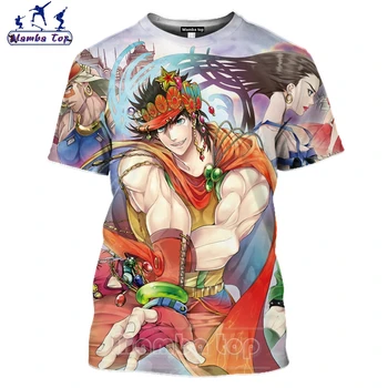  Mamba Top Anime Tshirt Moški Ženske Tees 3D Tiskanja Stripi JoJo Bizarna Avantura T Shirt Unisex Bruno Bucciarati Peščene Plaže Oblačila